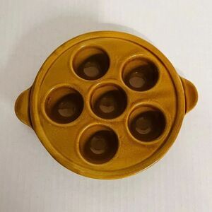 Vintage Emile Henry Stoneware Serving Dish For Stuffed Mushrooms, Quail Eggs And